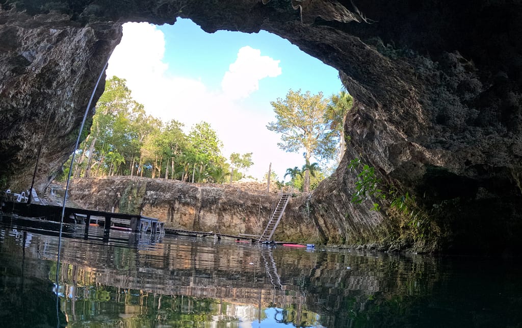 Cenote Amistad, vista desde la caverna