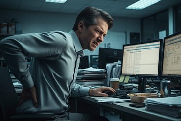 Profesionales trabajando en un entorno de oficina ergonómico y saludable; estrategia de prevención de lesiones corporativas de PREVA en Cancún