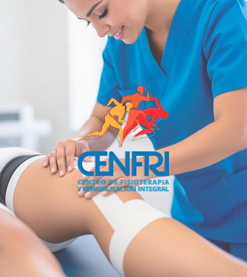 Fotografía profesional de sesión de fisioterapia y rehabilitación integral con tecnología especializada en CENFRI, Cancún, Quintana Roo.