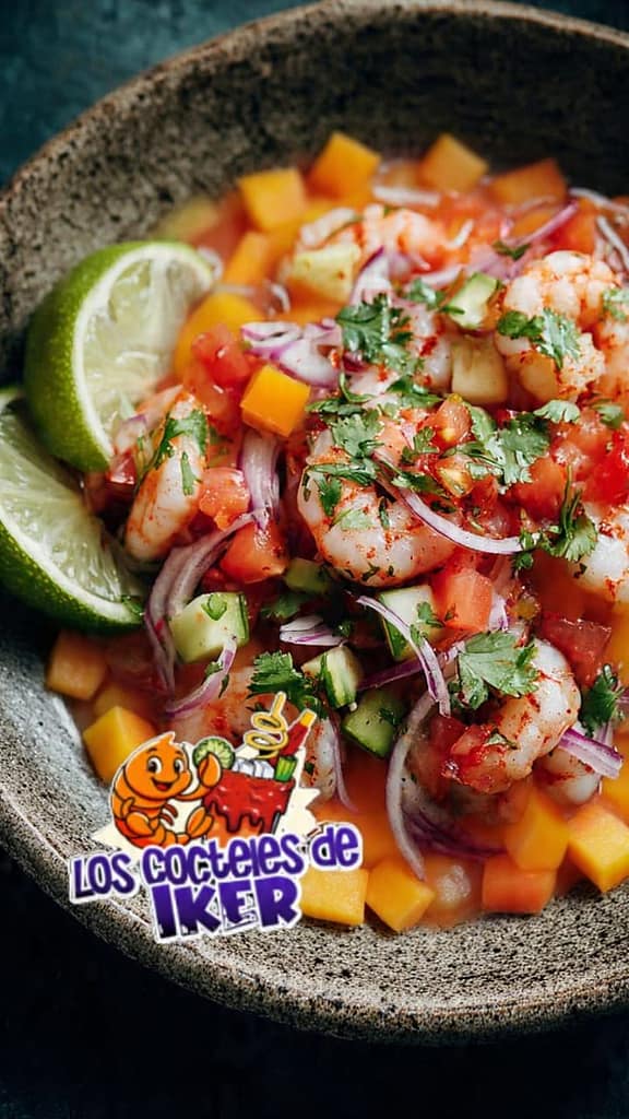 Ceviche de camarón de cocteles Iker, los mejores y con la receta tradicional en Cancún.